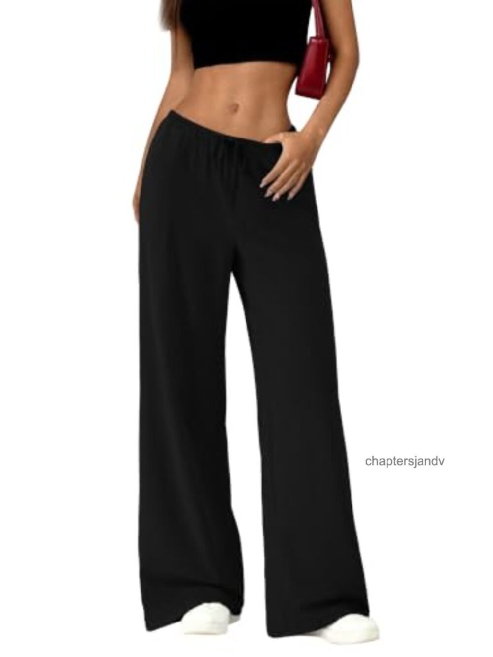 Womens Wide Leg High Waist Sweatpants Lightweight Drawstring Pockets